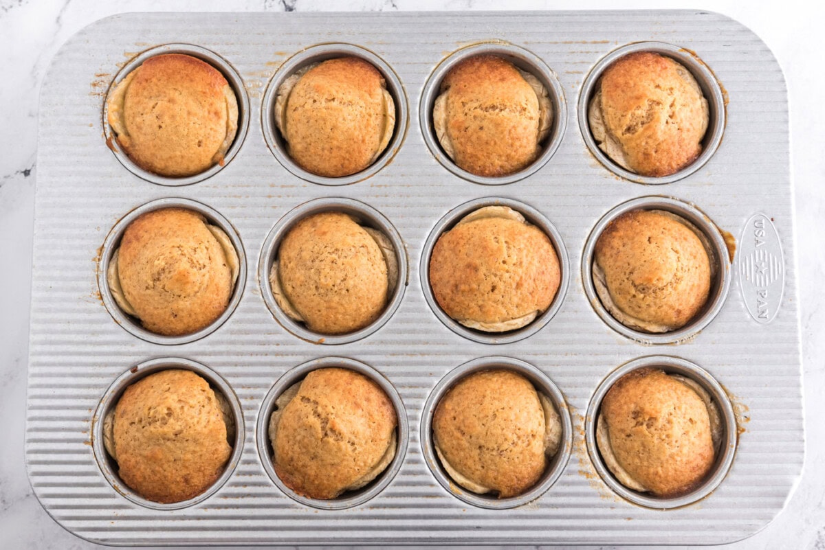 baked banana upside down muffins