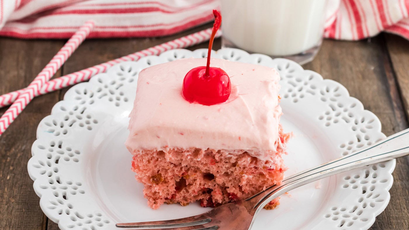 Cherry Cake with Cherry Frosting - Amanda's Cookin' - Cake & Cupcakes