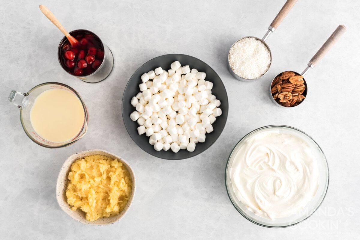 ingredients for cherry fluff