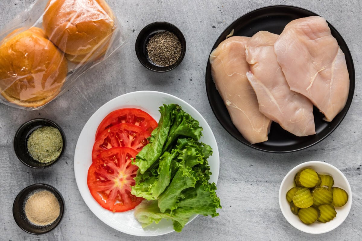 Ingredients for Chicken Sandwich