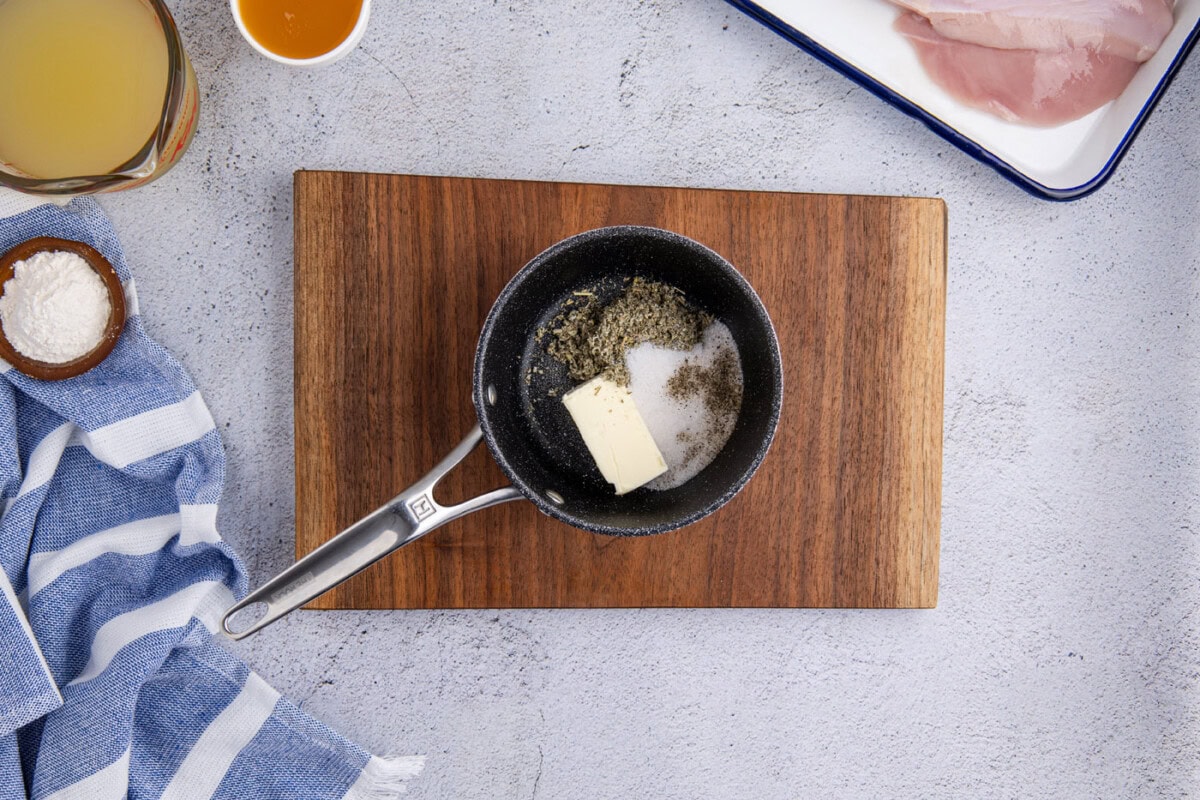 butter and seasonings in a small saucepan