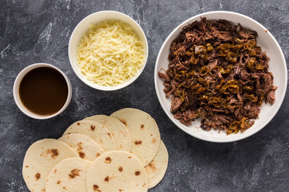 Ingredients for Mississippi Pot Roast Tacos
