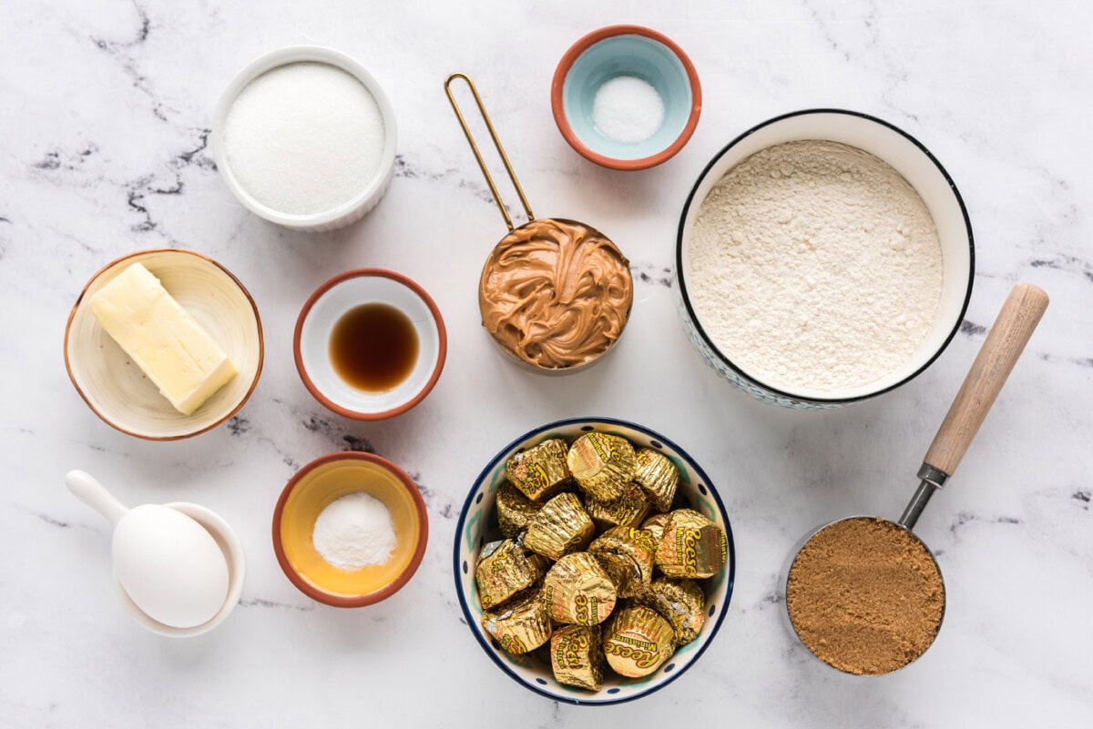 Ingredients for Reese’s Peanut Butter Cup Cookies