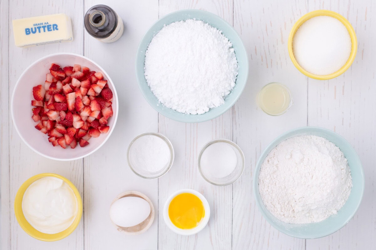 Ingredients for Strawberry Pound Cake