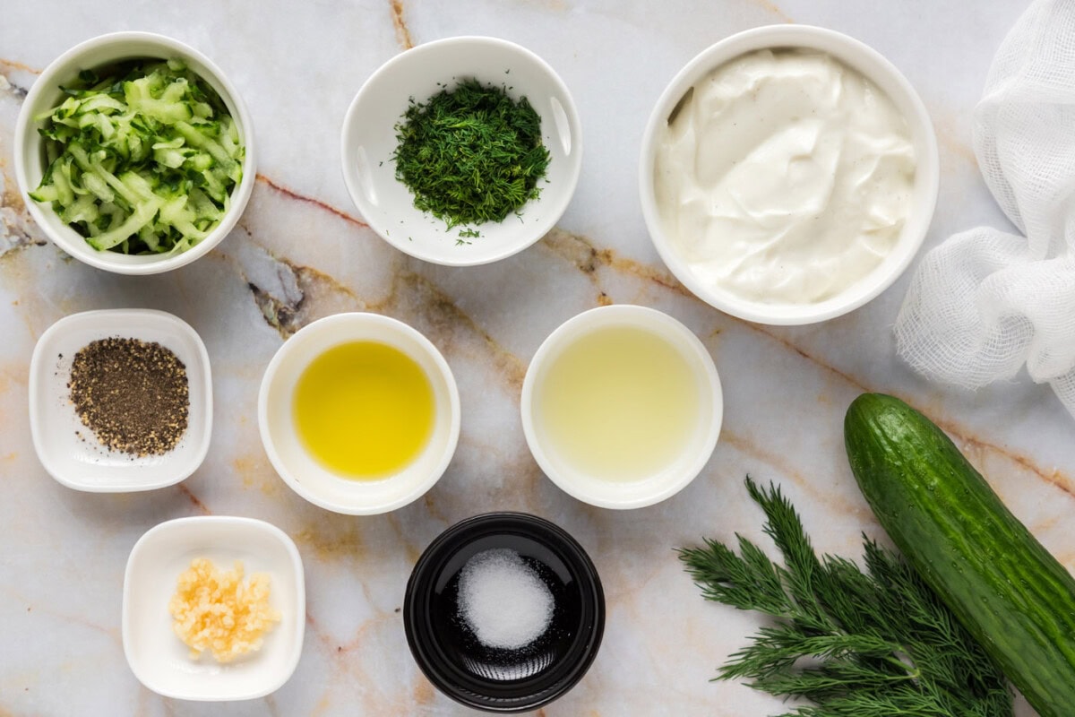 Ingredients for Tzatziki Sauce