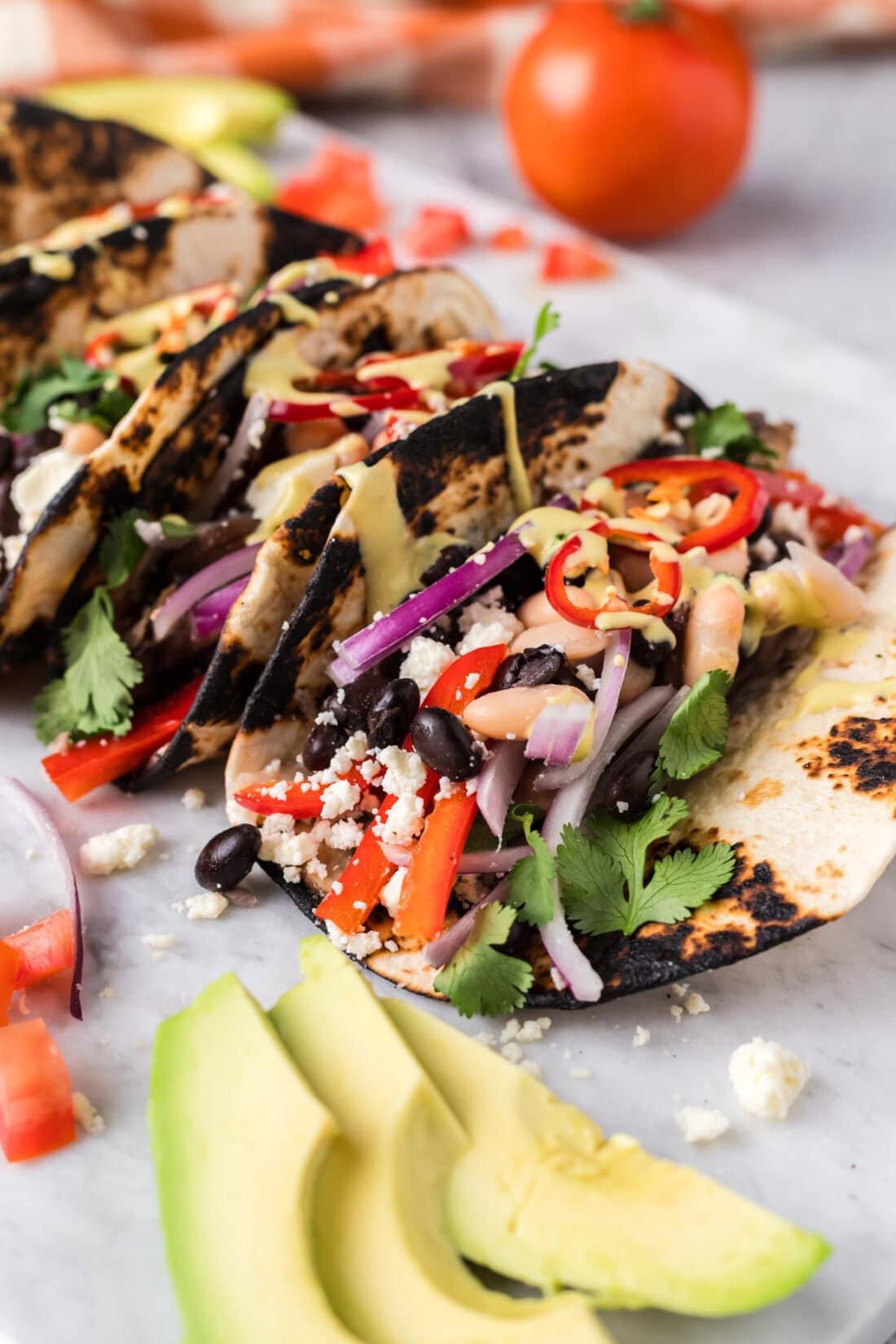 Close up photo of a Vegetarian Taco