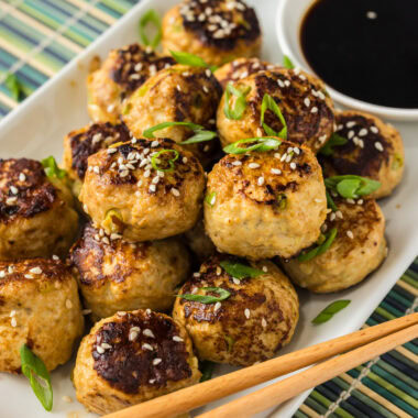 Asian Meatballs on a platter