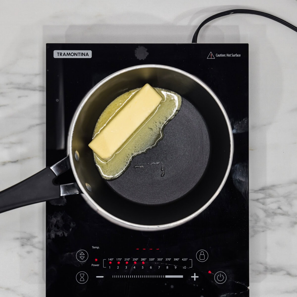 melting butter in a saucepan