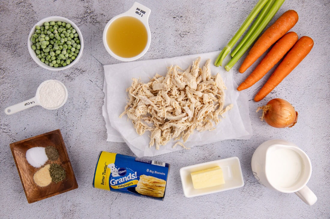 Ingredients for Chicken Pot Pie Casserole