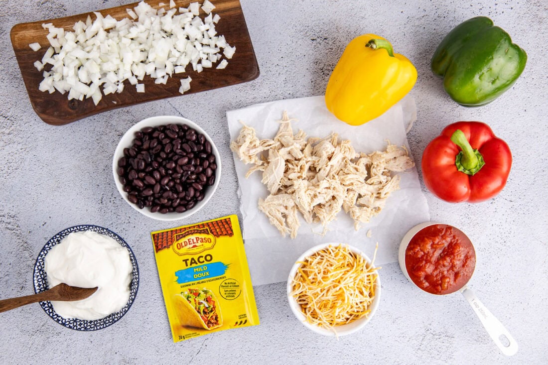 Ingredients for Chicken Taco Casserole