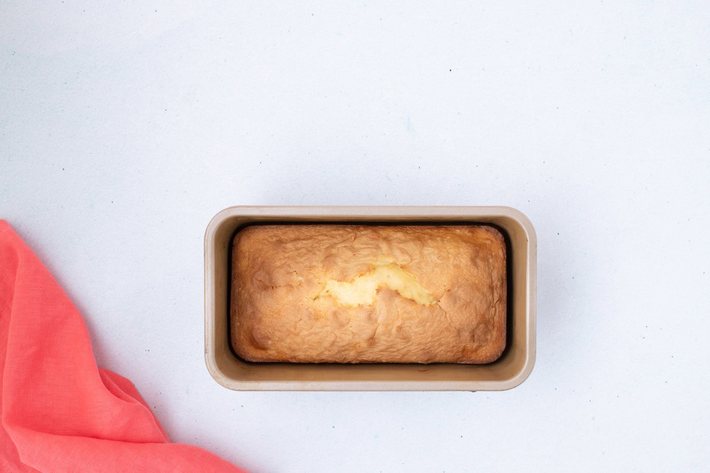 baked ice cream bread loaf in a pan