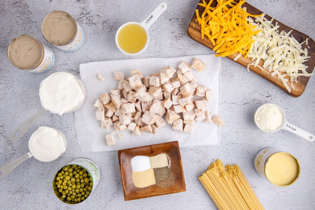 Ingredients for Turkey Tetrazzini