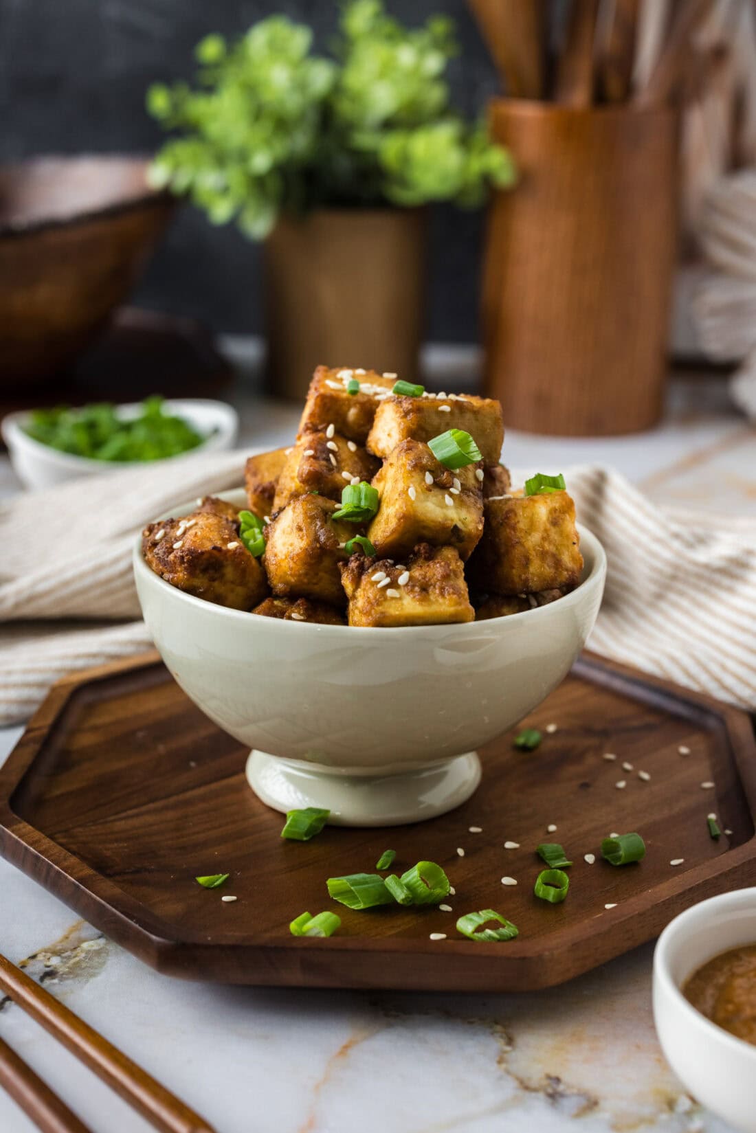 Bowl of Air Fryer Tofu