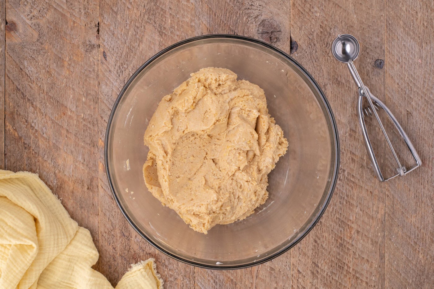 banana truffle mixture in a mixing bowl