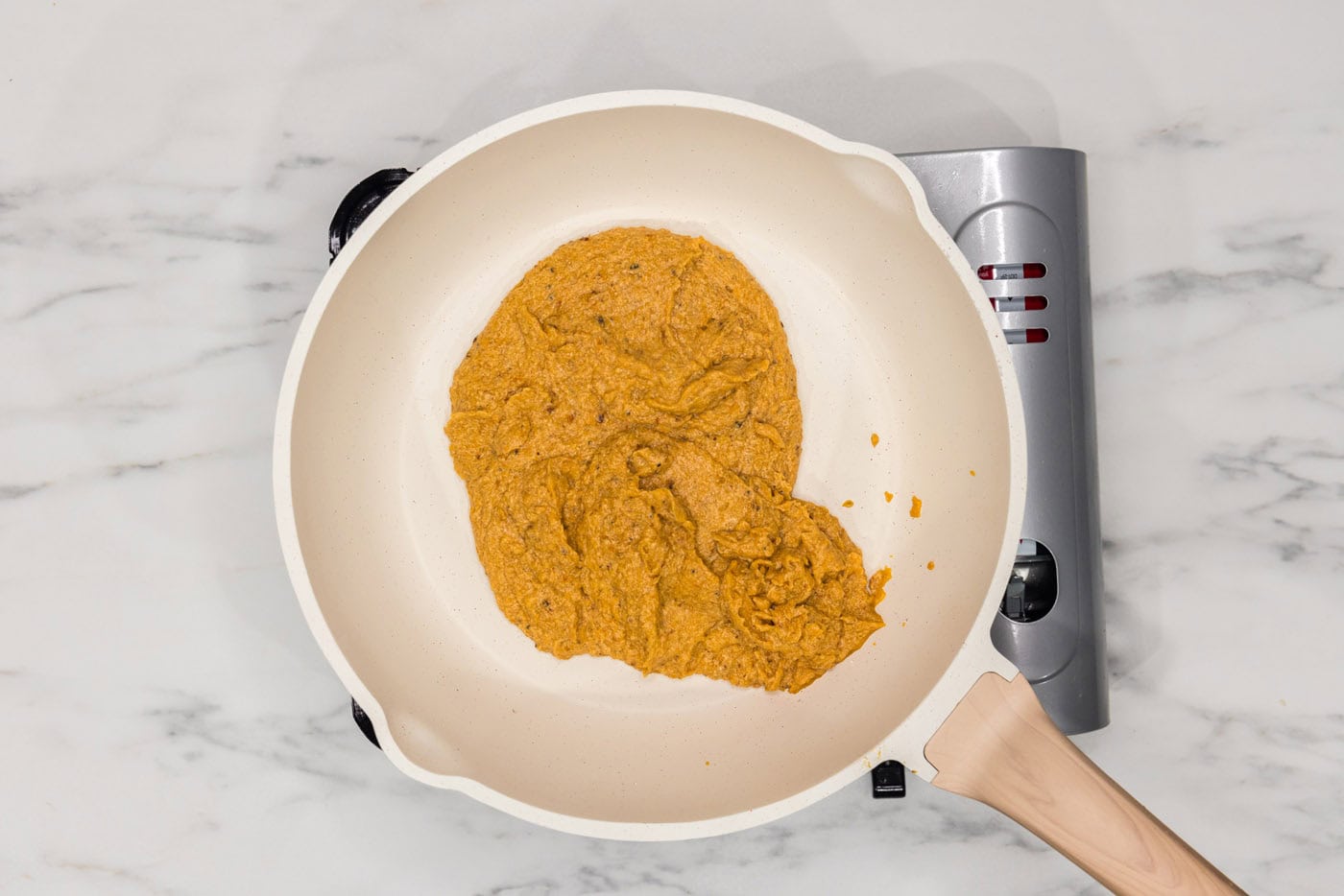 butternut squash sauce in a skillet