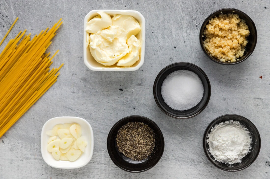 Ingredients for Garlic Butter Pasta