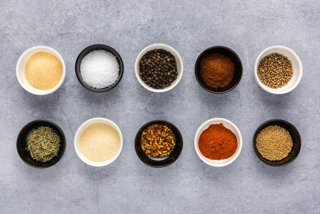 Ingredients for Homemade Montreal Steak Seasoning