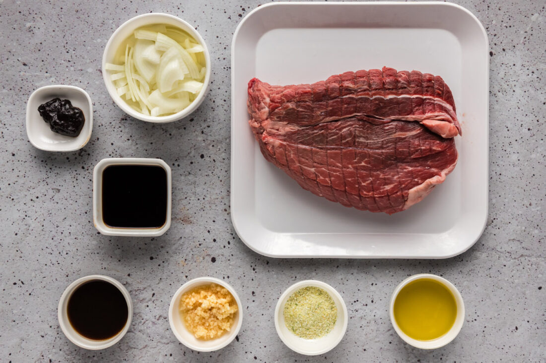 Ingredients for Instant Pot Beef Tips and Gravy