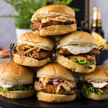 Stack of Salmon Sliders