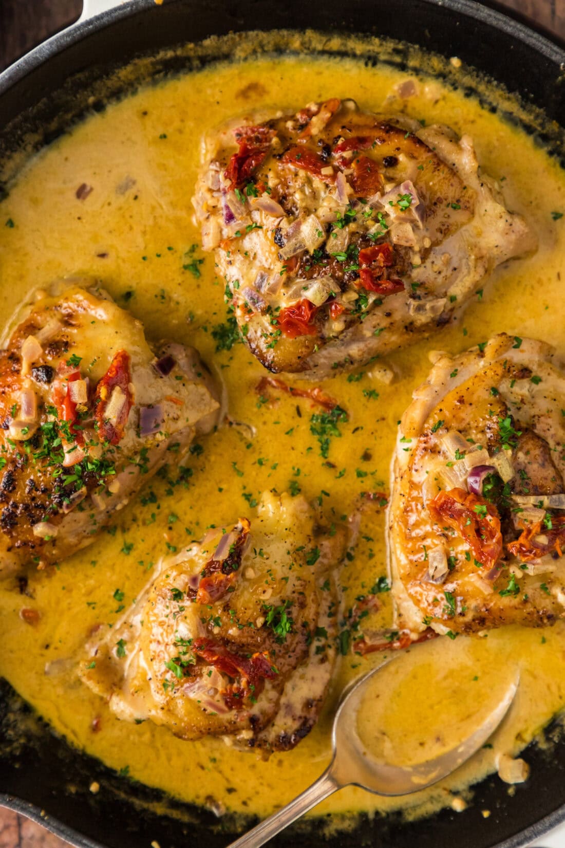 Close up photo of Skillet Chicken Thighs