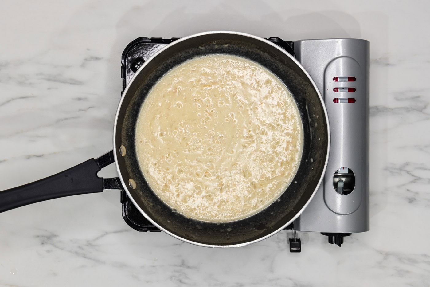 easy buerre blanc sauce in a skillet