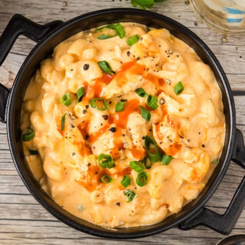 Bowl of Buffalo Chicken Mac and Cheese