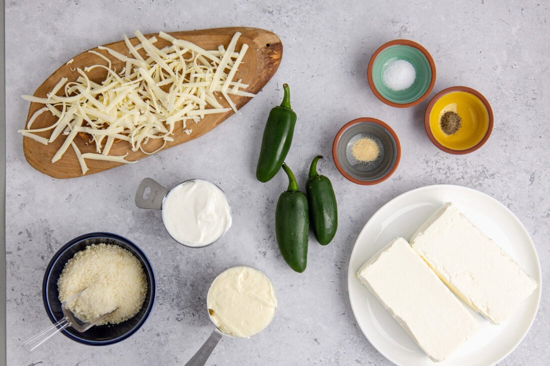 Ingredients for Crockpot Jalapeno Popper Dip