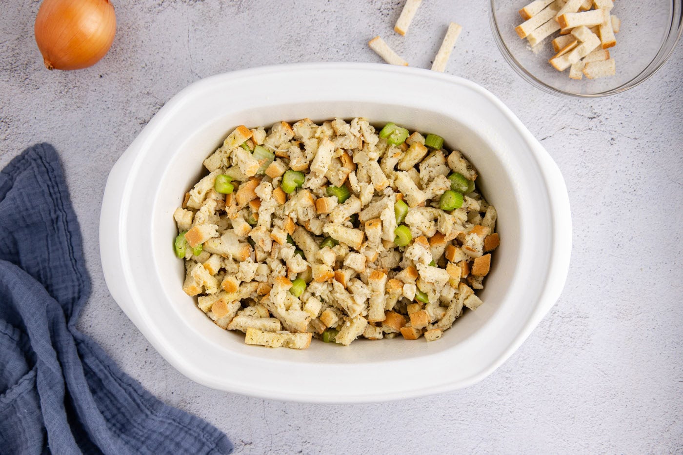 stuffing in a slow cooker crock