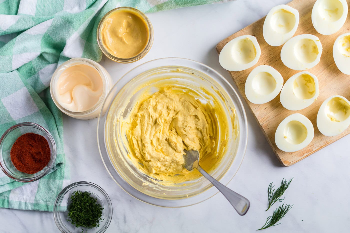 Egg yolk mixture in a bowl