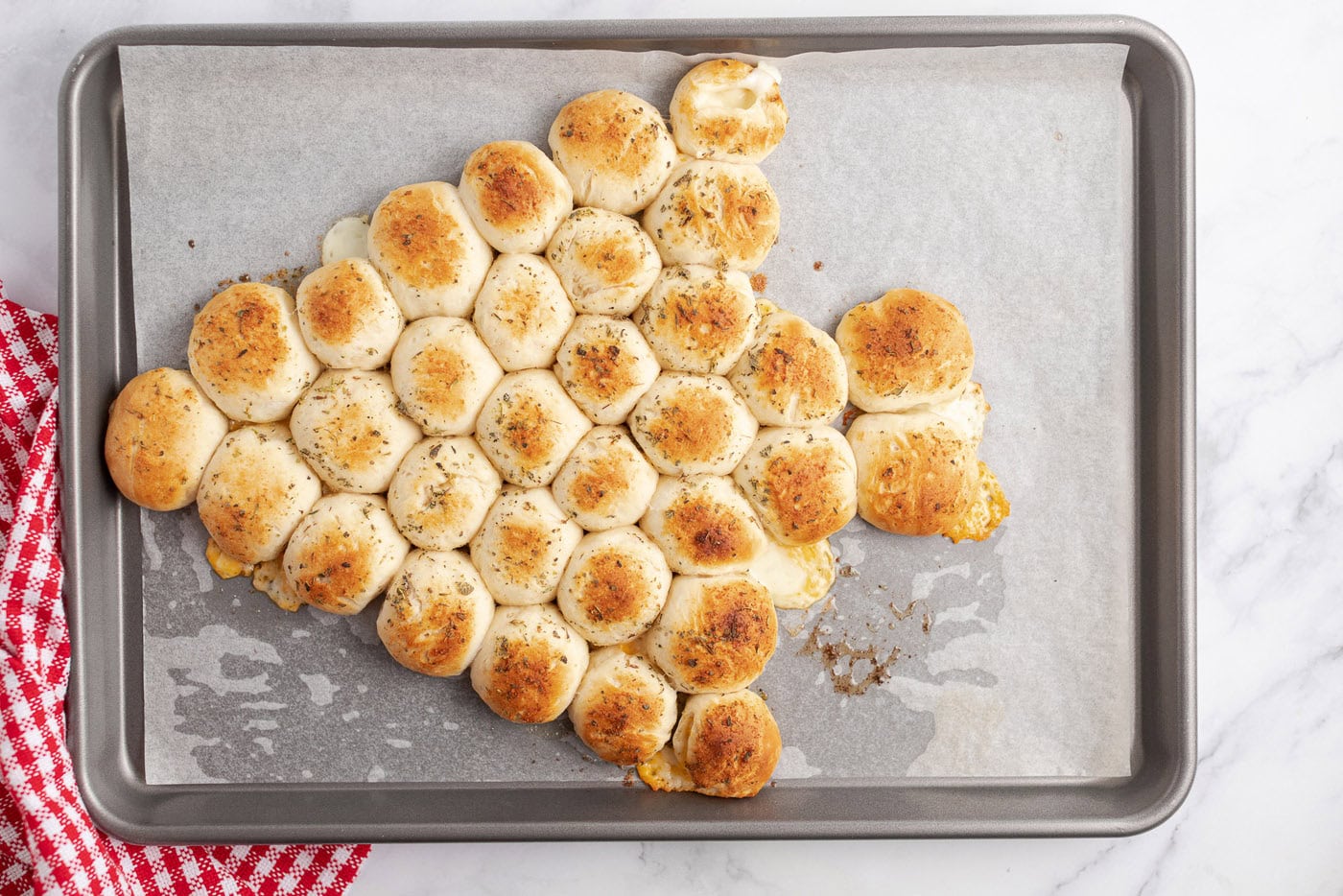 Baked Christmas Tree Pull Apart Bread