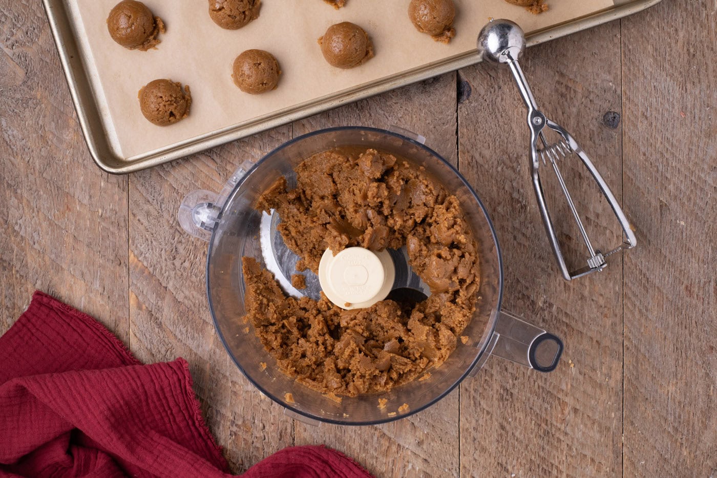 gingerbread truffles mixture in a food processor