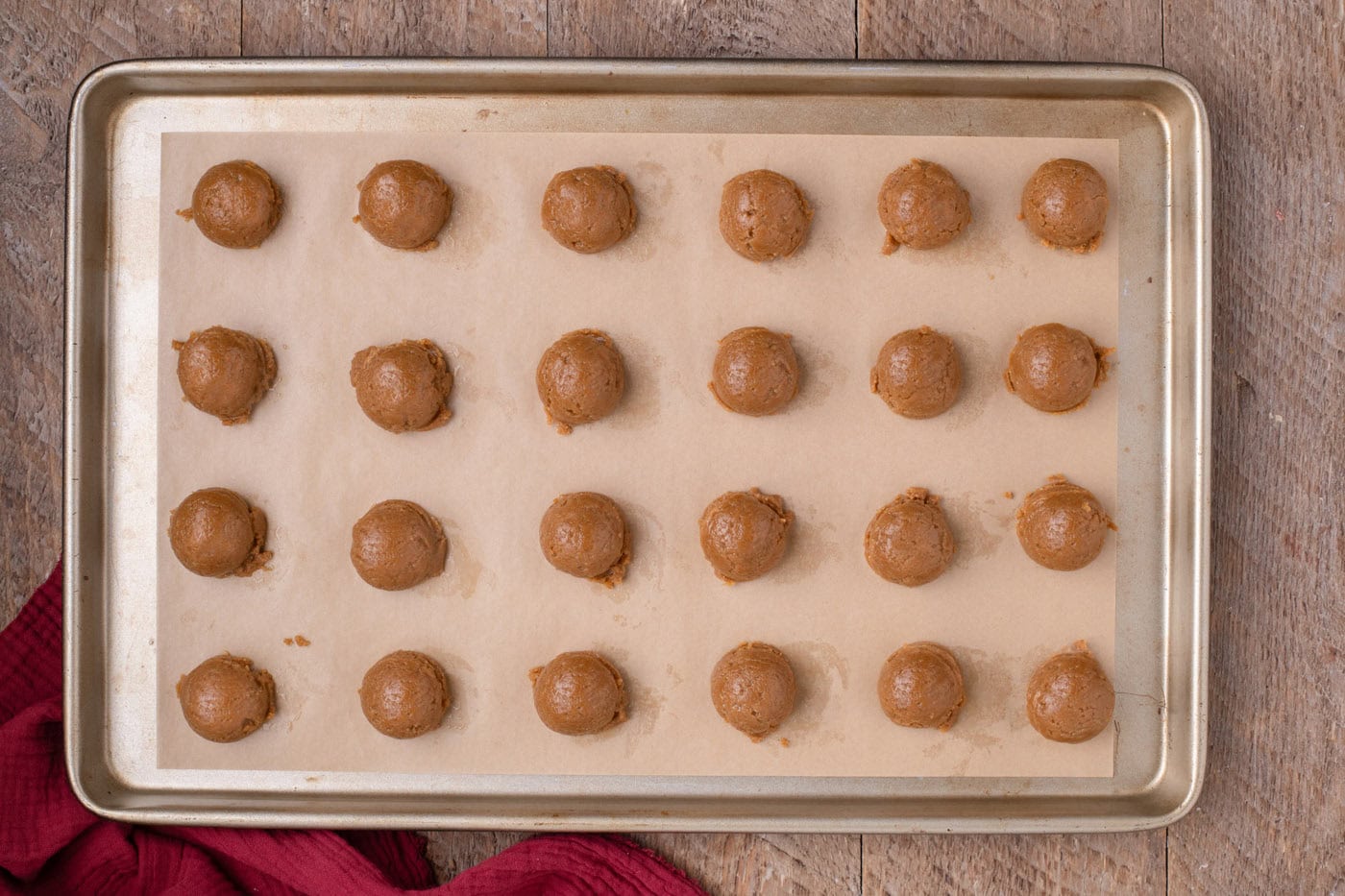 gingerbread oreo balls on a baking sheet