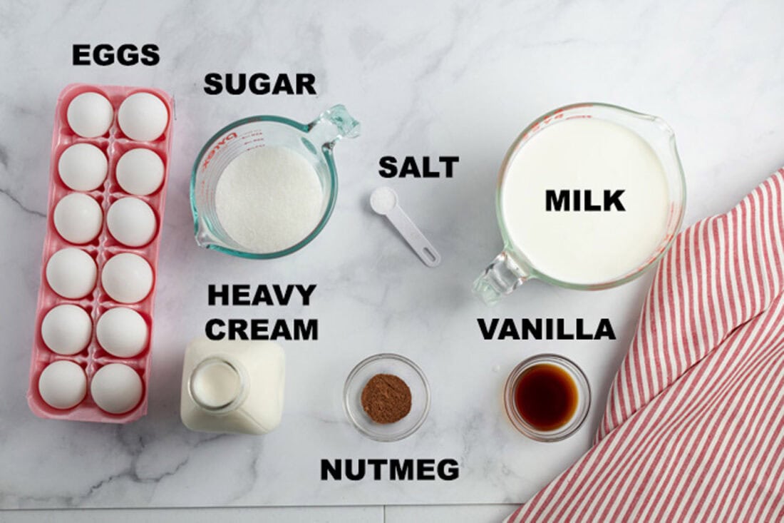 Ingredients for Homemade Eggnog