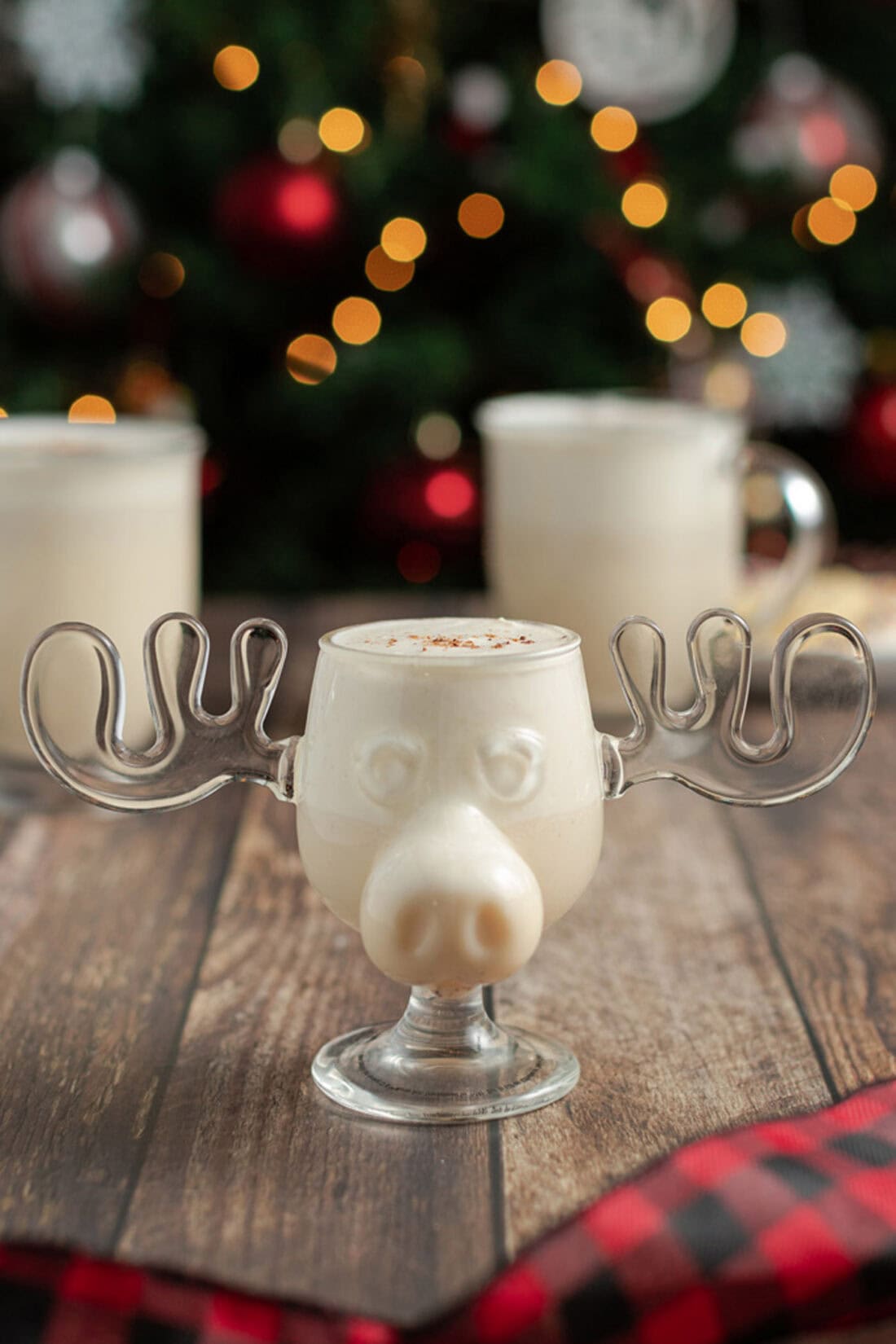 Homemade Eggnog in a reindeer mug