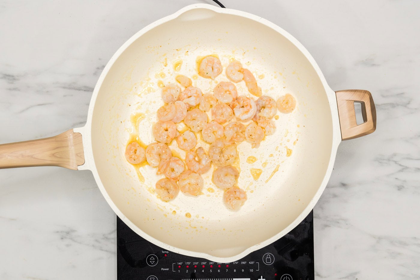 small shrimp in a skillet