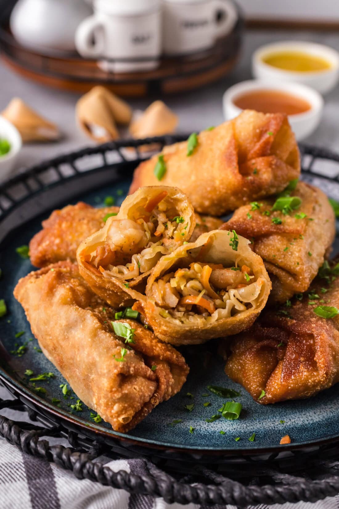 Pile of Shrimp Egg Rolls