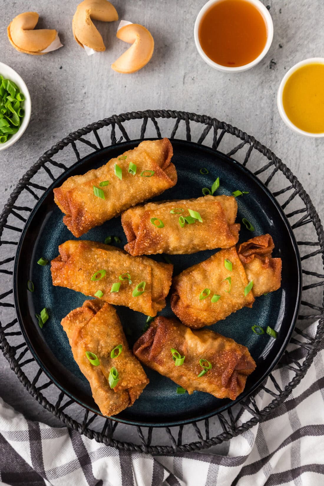 Plate of Shrimp Egg Rolls