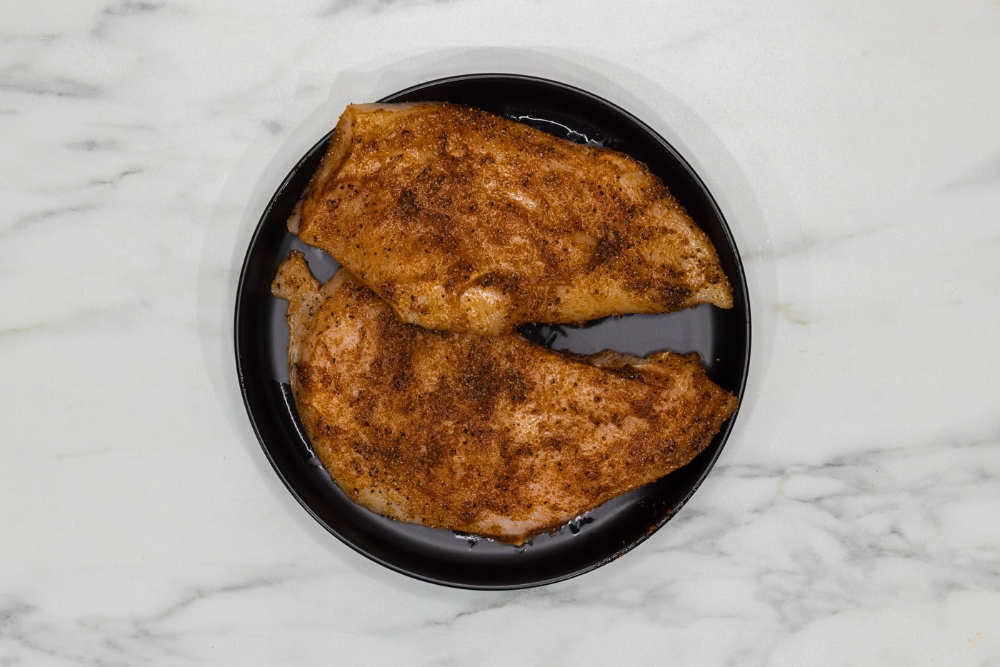 chicken breasts rubbed with olive oil and seasonings