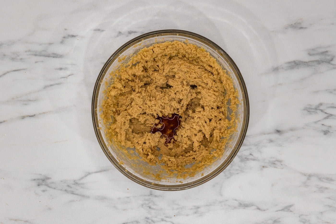 creamed butter and sugar mixture in a bowl