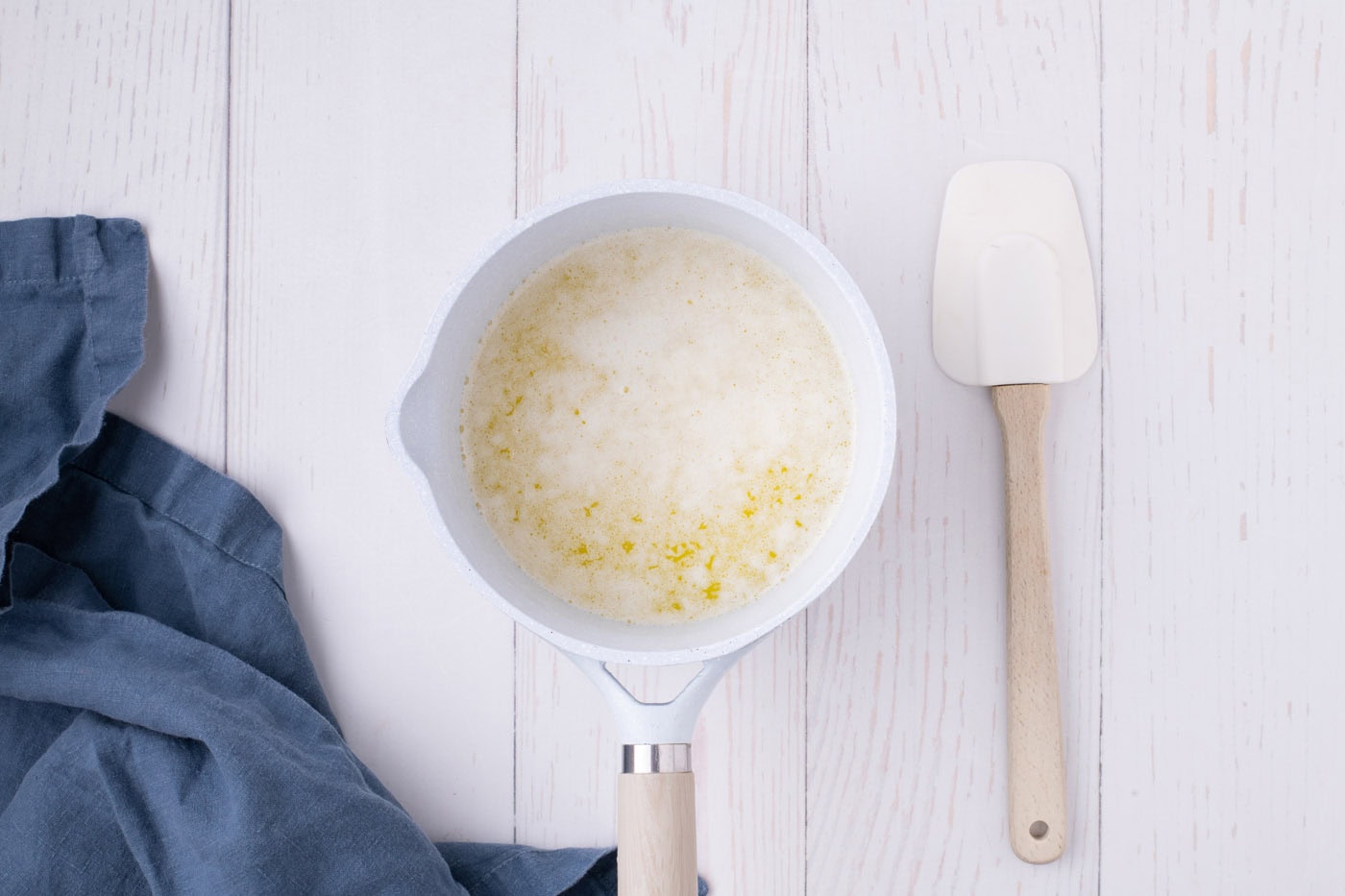 butter foaming in a saucepan