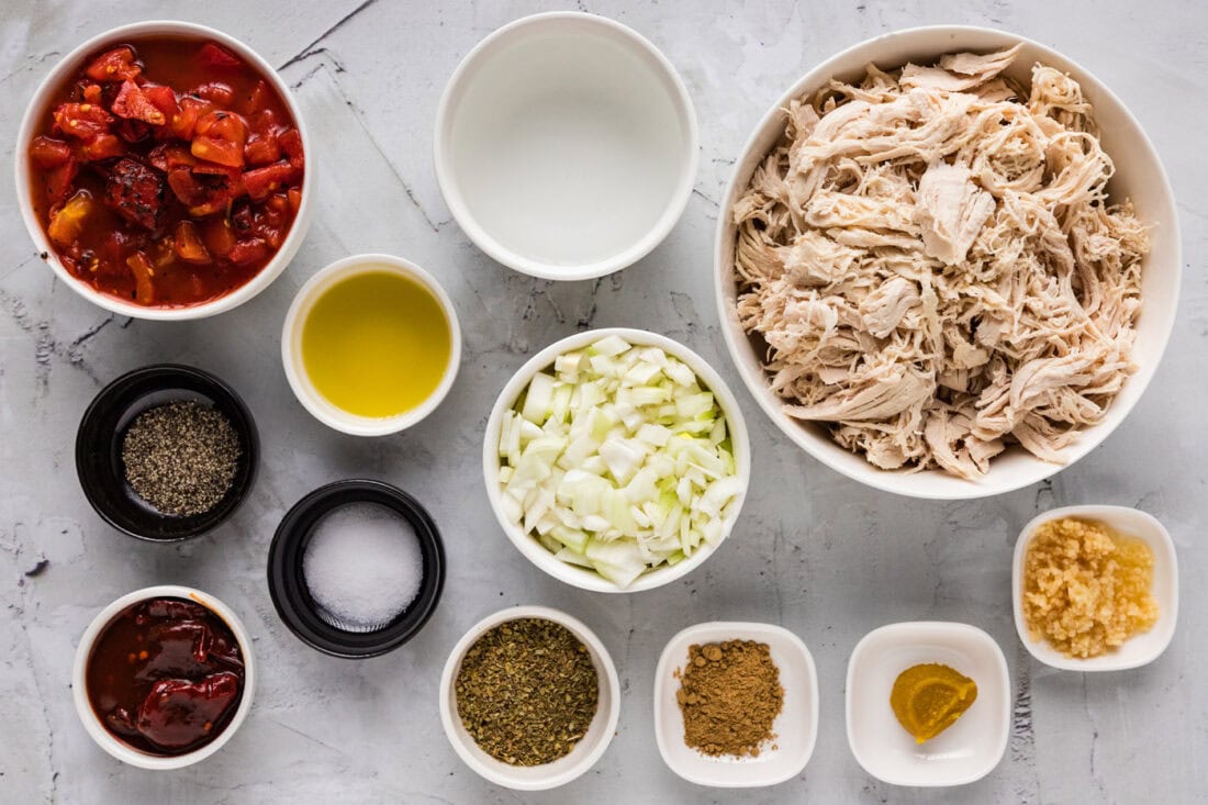 Ingredients for Chicken Tinga