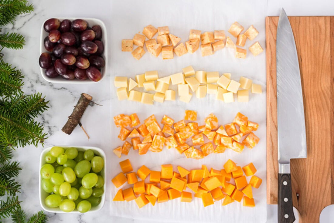 Ingredients for Christmas Tree Cheese Platter