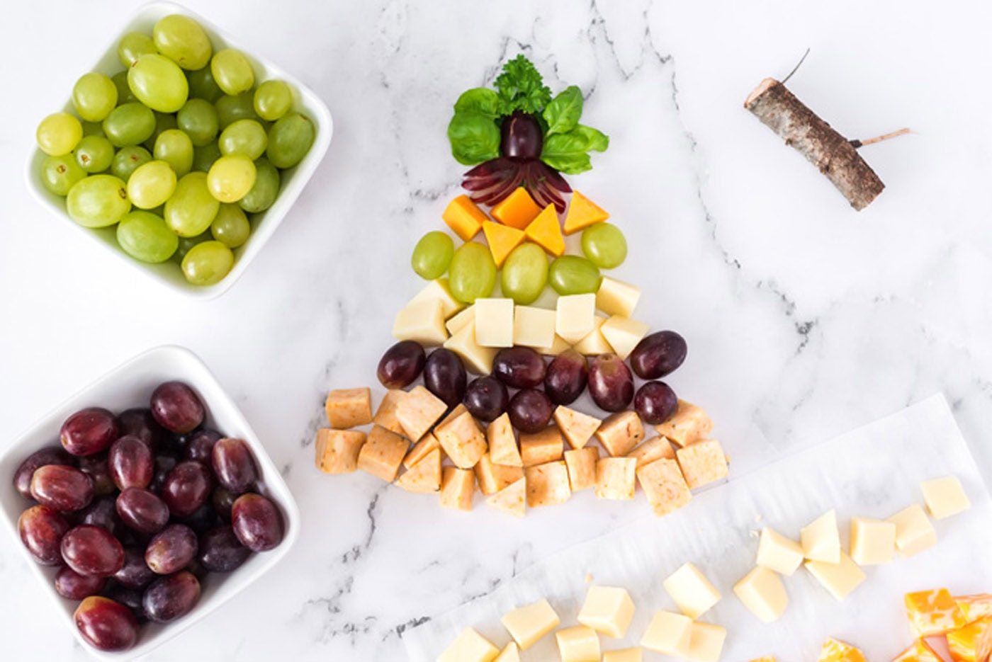 Building a Christmas Tree Cheese Platter