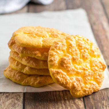 Close up photo of a stack of Cloud Bread