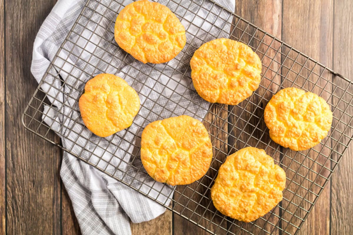 Cloud Bread cooling on a wire rack
