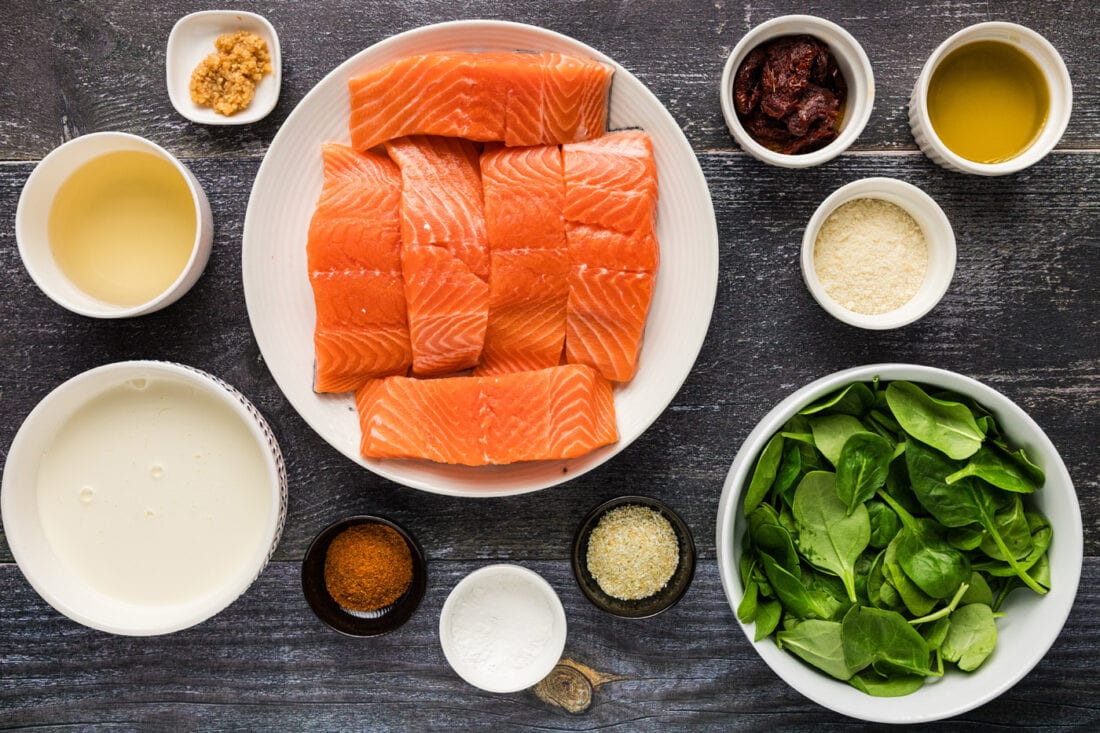 Ingredients for Creamy Salmon