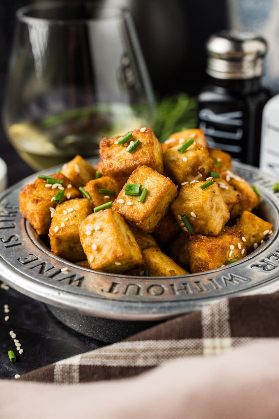 Fried Tofu in an appetizer bowl