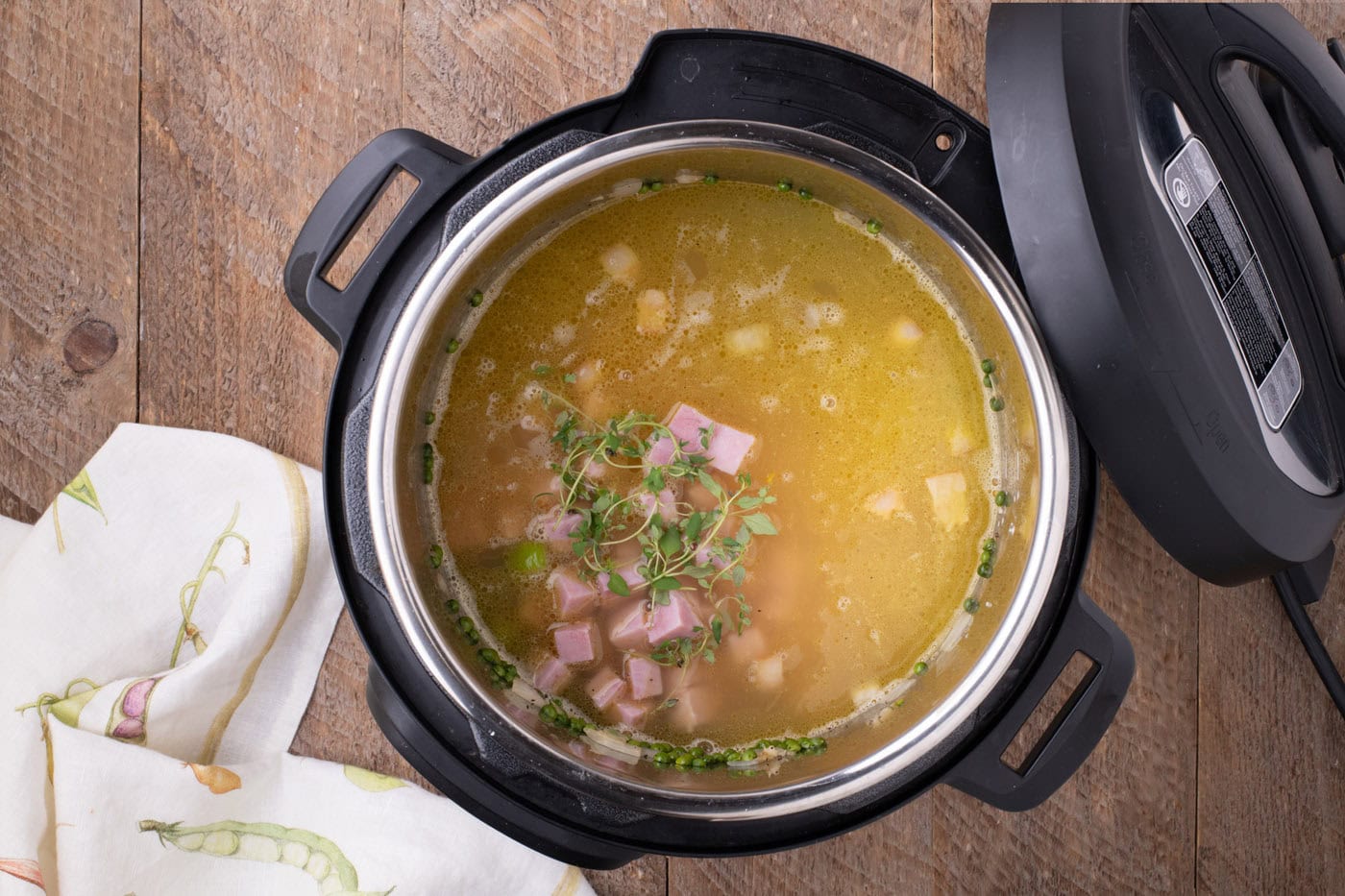 ham added to instant pot split pea soup