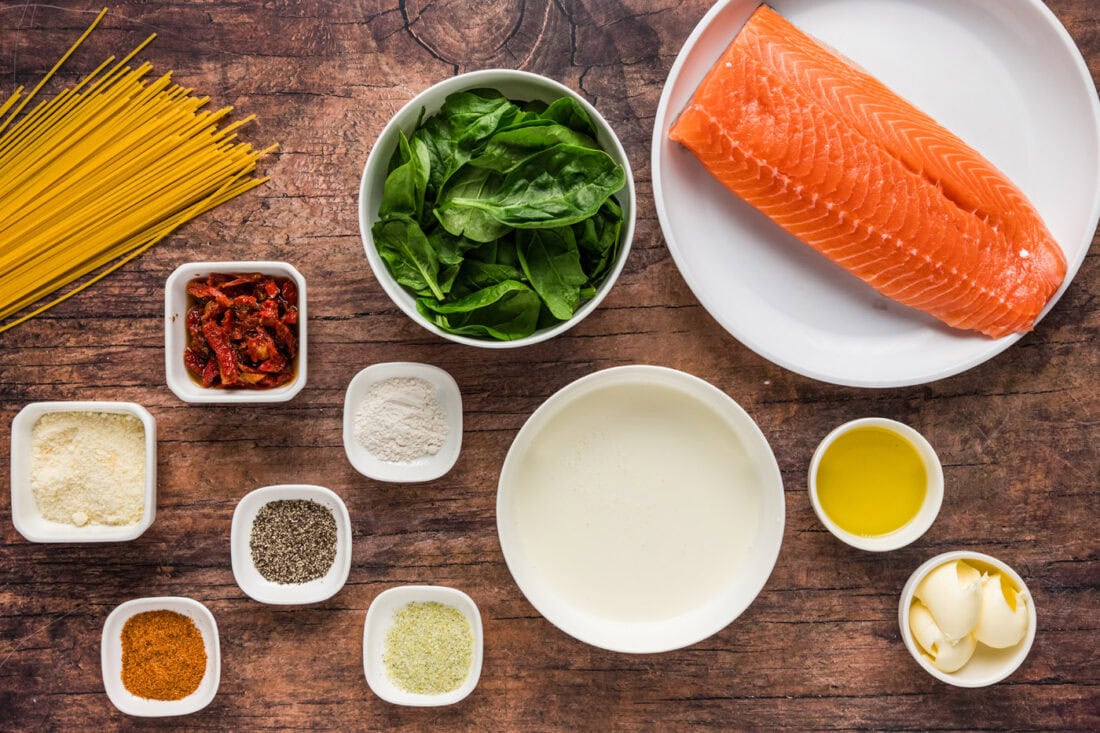 Ingredients for Salmon Pasta