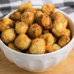 Close up photo of a bowl of Air Fryer Pretzel Bites